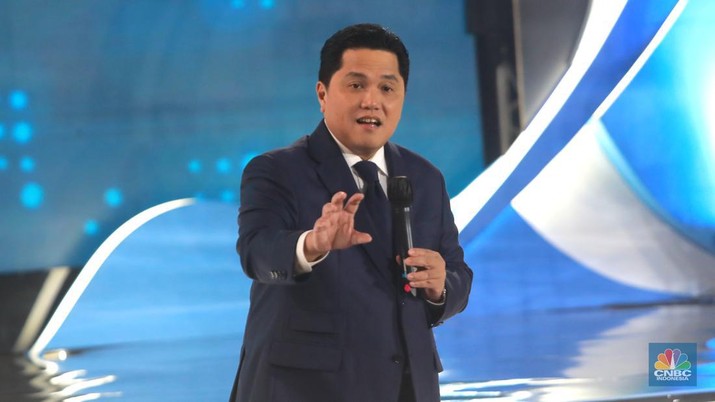 MENTERO BUMN, Erick Thohir sebagai pembicara kunci dalam Economic Outlook 2023 dengan tema MENTERO BUMN, Erick Thohir sebagai pembicara kunci dalam Economic Outlook 2023 dengan tema