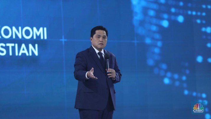 MENTERO BUMN, Erick Thohir sebagai pembicara kunci dalam Economic Outlook 2023 dengan tema MENTERO BUMN, Erick Thohir sebagai pembicara kunci dalam Economic Outlook 2023 dengan tema
