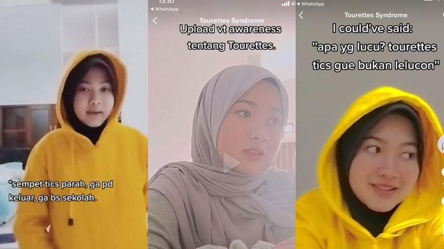 Seorang gadis 16 tahun mengidap sindrom Tourette sehingga membuatnya tidak bisa mengendalikan gerakan dan ucapannya. (Dok. Detikhealth via Tangkapan Layar Tiktok @belva.faristha)