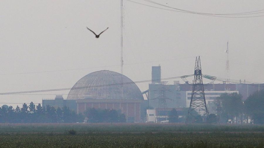 General view of Atucha I nuclear power plant during a blackout that included parts of the capital Buenos Aires, and the central regions of Santa Fe, Neuquen, Cordoba and Mendoza, according to a statement from the Energy secretariat, in Zarate, on the outskirts of Buenos Aires, Argentina, March 1, 2023. REUTERS/Matias Baglietto