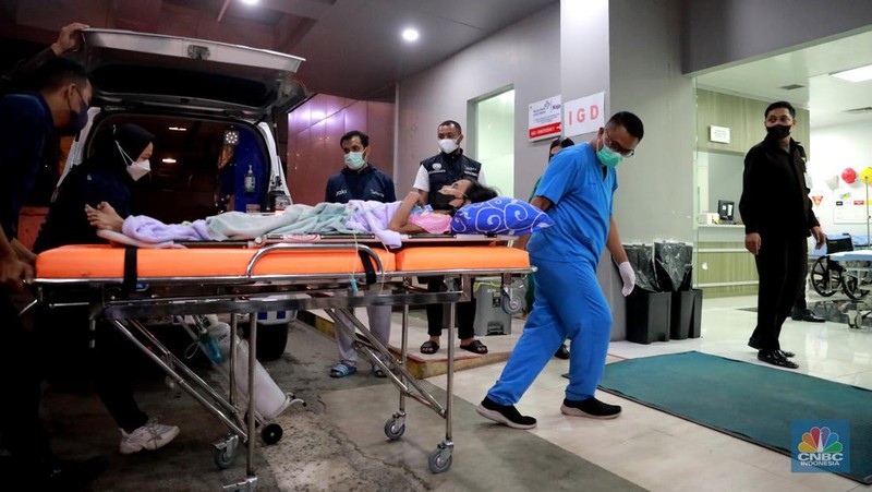 Kebakaran di Kawasan Plumpang, Jakarta Utara, Jumat, 3/3/2023. (CNBC Indonesia/Muhammad Sabki)