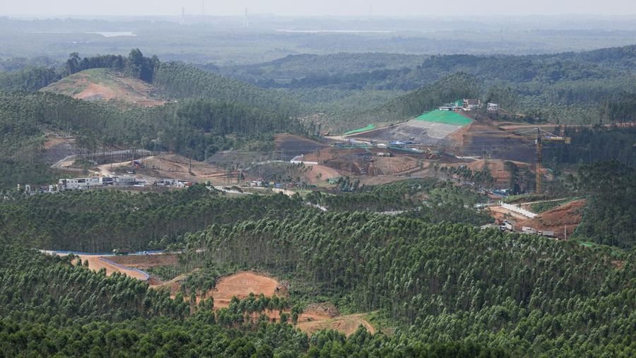Progres pembangunan ibu kota baru Indonesia yang dikenal sebagai Ibu Kota Negara Nusantara (IKN). REUTERS/Willy Kurniawan