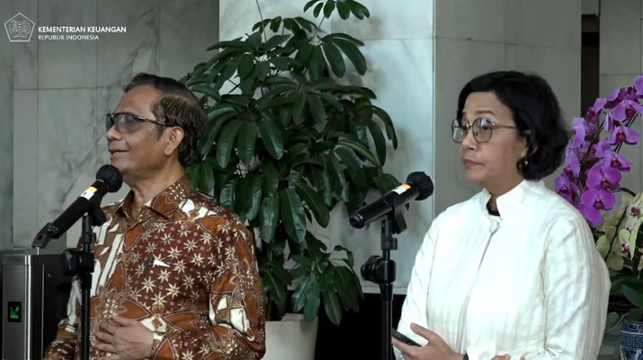 Press Statement Menteri Keuangan dan Menkopolhukam Terkait Temuan PPATK. (Tangkapan Layar Youtube) Press Statement Menteri Keuangan dan Menkopolhukam Terkait Temuan PPATK. (Tangkapan Layar Youtube)