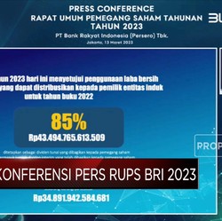 BRI Bagi Dividen 85%, Pemegang Saham Dapat Rp 43,5 Triliun