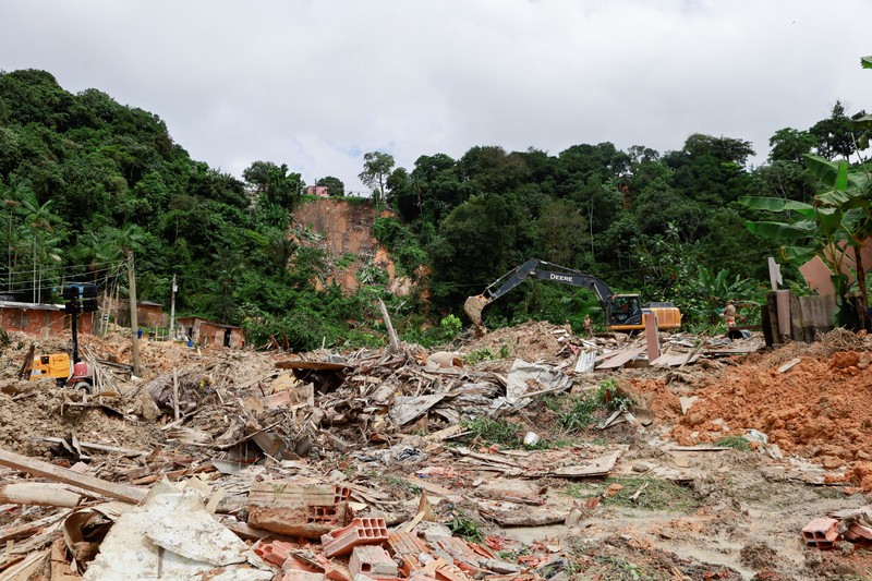 An aerial view shows a deadly landslide caused by heavy rains in Manaus, Amazonas state, Brazil, March 13, 2023. REUTERS/Bruno Zanardo NO RESALES. NO ARCHIVES