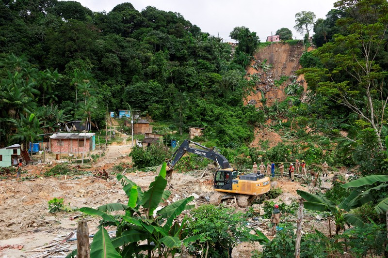 An aerial view shows a deadly landslide caused by heavy rains in Manaus, Amazonas state, Brazil, March 13, 2023. REUTERS/Bruno Zanardo NO RESALES. NO ARCHIVES