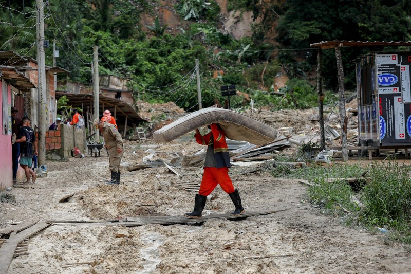 An aerial view shows a deadly landslide caused by heavy rains in Manaus, Amazonas state, Brazil, March 13, 2023. REUTERS/Bruno Zanardo NO RESALES. NO ARCHIVES