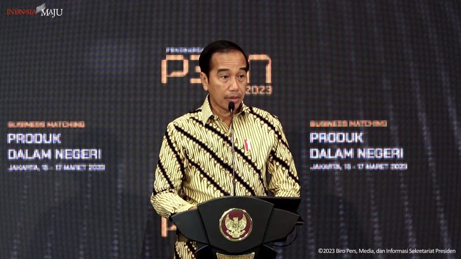 Sambutan Presiden Jokowi Pada Pembukaan Business Matching Produk Dalam Negeri, 15 Maret 2023. (Tangkapan Layar Youtube)