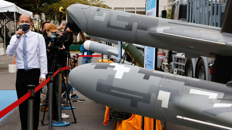 A view shows Cardinal III UAV on display as Taiwan's Defence Ministry showcases its domestically developed drones to the press in Taichung, Taiwan March 14, 2023. REUTERS/Ann Wang