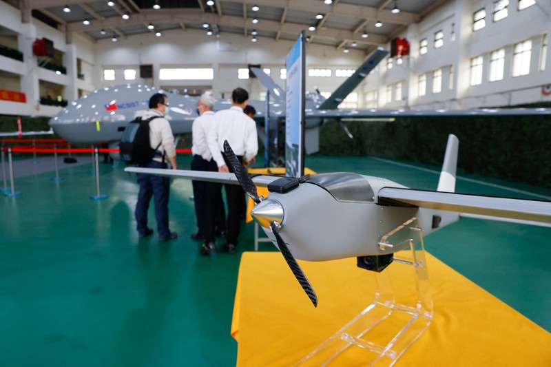 TAIWAN-MILITARY/DRONES A view shows Cardinal III UAV on display as Taiwan's Defence Ministry showcases its domestically developed drones to the press in Taichung, Taiwan March 14, 2023. REUTERS/Ann Wang