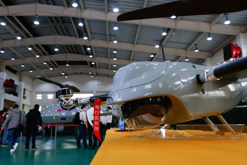 TAIWAN-MILITARY/DRONES A view shows Cardinal III UAV on display as Taiwan's Defence Ministry showcases its domestically developed drones to the press in Taichung, Taiwan March 14, 2023. REUTERS/Ann Wang