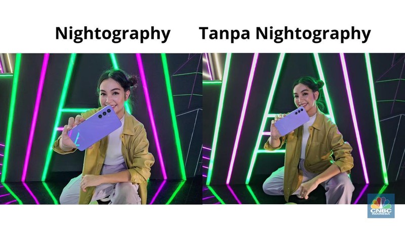 Samsung memperkenalkan Galaxy A54 di Indonesia, Kamis (16/3/2023). (CNBC Indonesia/Kartini Bohang)