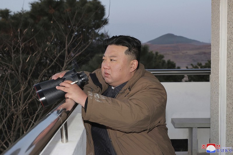 North Korea Koreas Tensions This photo provided by the North Korean government shows what it says is an intercontinental ballistic missile in a launching drill at the Sunan international airport in Pyongyang, North Korea, Thursday, March 16, 2023. Independent journalists were not given access to cover the event depicted in this image distributed by the North Korean government. The content of this image is as provided and cannot be independently verified. Korean language watermark on image as provided by source reads: