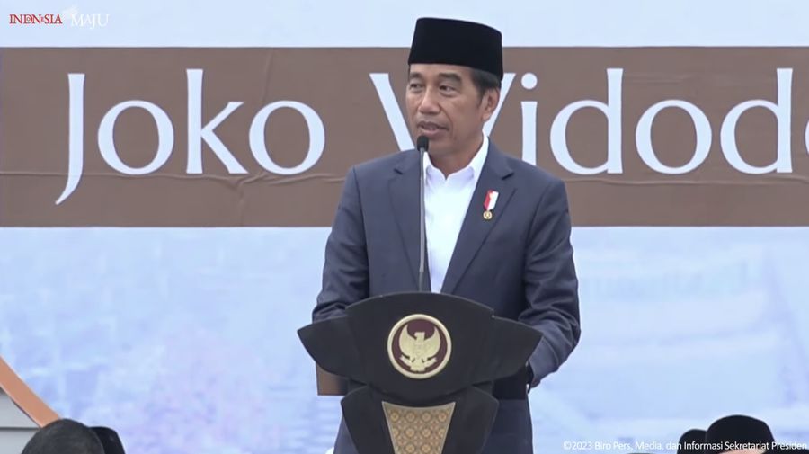 Sambutan Presiden Jokowi pada Istighosah dan Doa Bersama Rabithah Melayu-Banjar, 17/3/2023. (Tangkapan Layar Youtube)