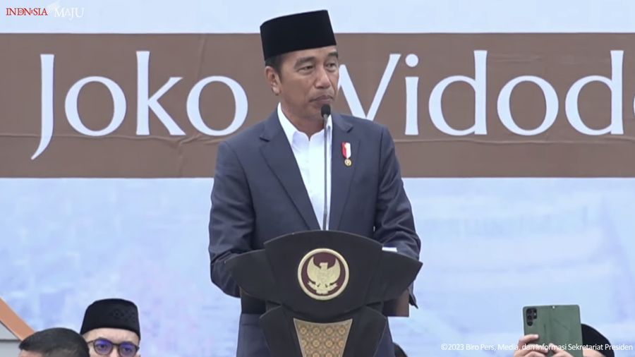 Sambutan Presiden Jokowi pada Istighosah dan Doa Bersama Rabithah Melayu-Banjar, 17/3/2023. (Tangkapan Layar Youtube)