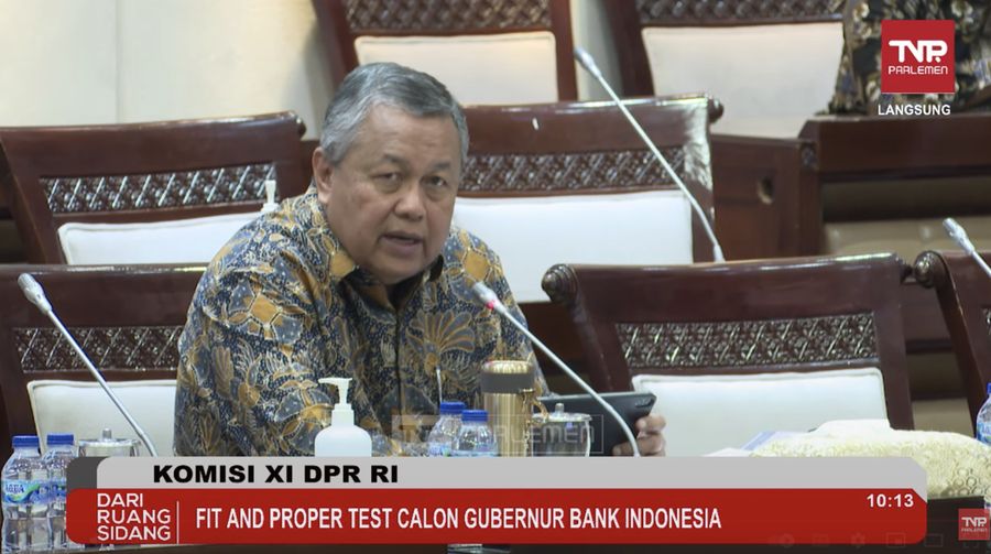 Bank Indonensia Calon tunggal Gubernur Bank Indonesia (BI) pilihan Presiden Joko Widodo (Jokowi), Perry Warjiyo akan melakukan uji kelayakan atau fit and proper test di Komisi XI DPR hari ini, Senin (20/3/2023). (Tangkapan layar)