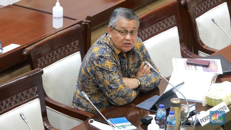 Fit and proper test Perry Warjiyo sebagai Calon Gubernur Bank Indonesia (BI) di Komisi XI DPR, Senin (20/3/2023). (CNBC Indonesia/Muhammad Sabki)