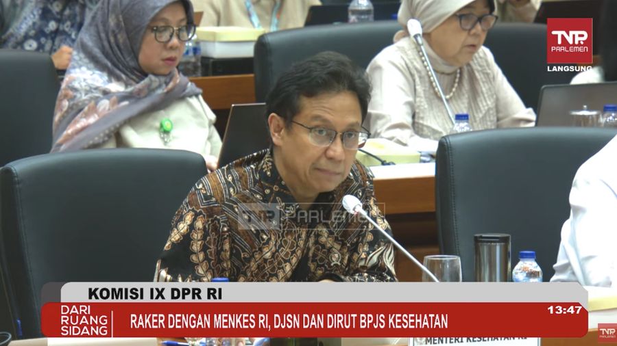 Menteri Kesehatan RI Budi Gunadi Sadikin saat RAKER Dengan KOMISI IX DPR RI. (Tangkapan Layar Youtube TVR PARLEMEN)
