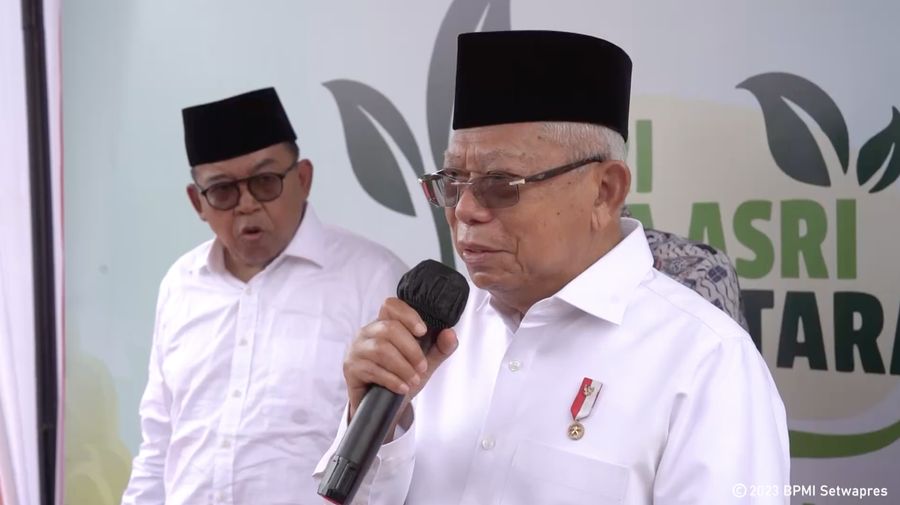 Wakil Presiden Ma'ruf Amin saat memberikan keterangan pers di Kabupaten Pelalawan, Riau (Tangkapan Layar Youtube  Wakil Presiden Republik Indonesia)