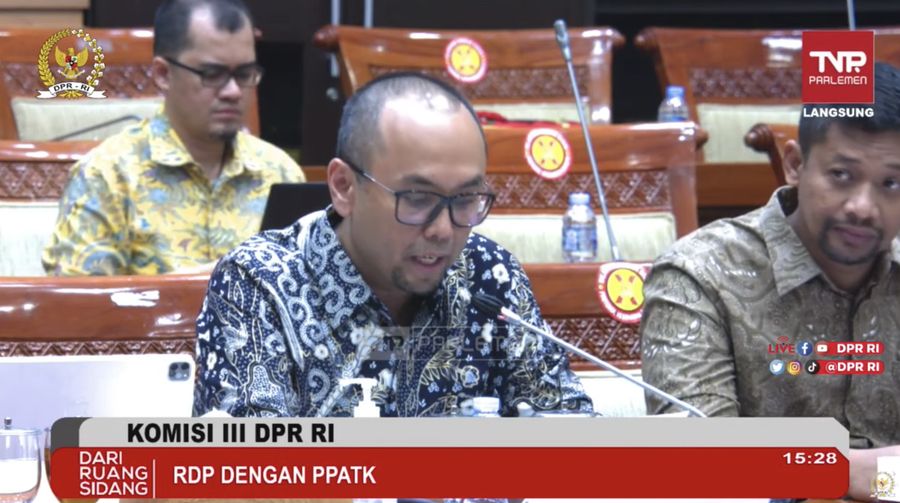 Komisi III DPR RI rapat kerja dengan PPATK (Tangkapan layar Youtube)