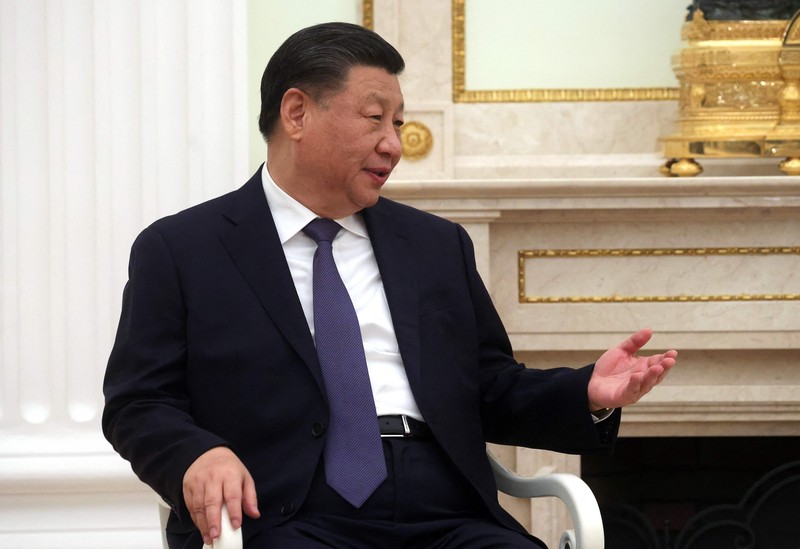 Russian President Vladimir Putin meets with China's President Xi Jinping at the Kremlin in Moscow on March 20, 2023. (Photo by Sergei KARPUKHIN / SPUTNIK / AFP)