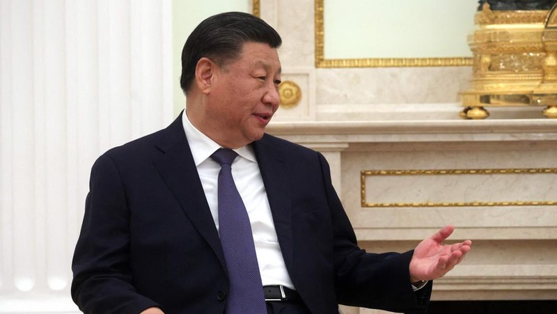 Russian President Vladimir Putin meets with China's President Xi Jinping at the Kremlin in Moscow on March 20, 2023. (Photo by Sergei KARPUKHIN / SPUTNIK / AFP)