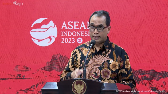 Menteri Perhubungan Budi Karya Sumadi dalam menyampaikan konferensi pers mengenai mudik 2023. (Tangkapan Layar Youtube Sekretariat Presiden)