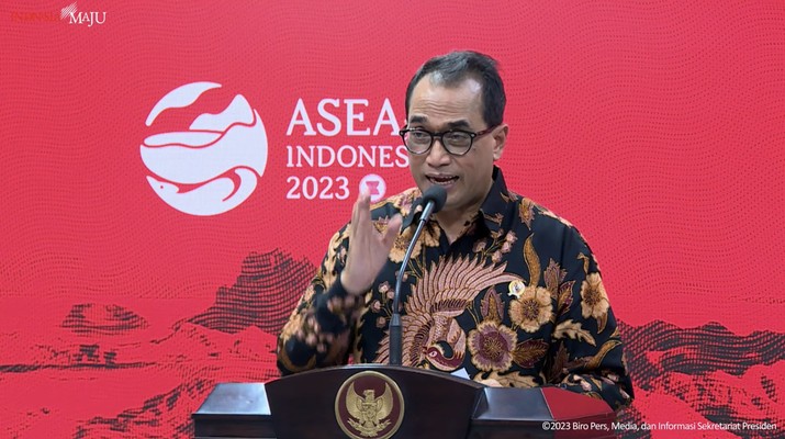 Menteri Perhubungan Budi Karya Sumadi dalam menyampaikan konferensi pers mengenai mudik 2023. Menteri Perhubungan Budi Karya Sumadi dalam menyampaikan konferensi pers mengenai mudik 2023. (Tangkapan Layar Youtube Sekretariat Presiden)