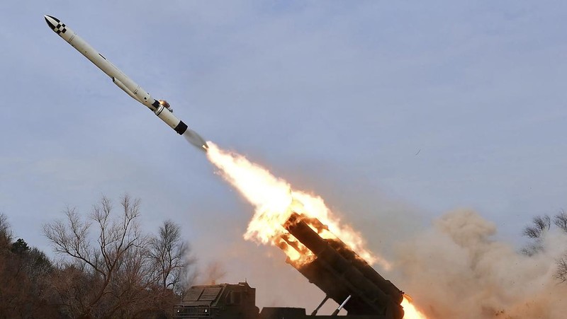 A TV screen shows a recent image released by Pyongyang’s official Korean Central News Agency during a news program at the Seoul Railway Station in Seoul, South Korea, Friday, March 24, 2023. North Korea said Friday its cruise missile launches this week were part of nuclear attack simulations that also involved a detonation by a purported underwater drone as leader Kim Jong Un vowed to make his rivals 