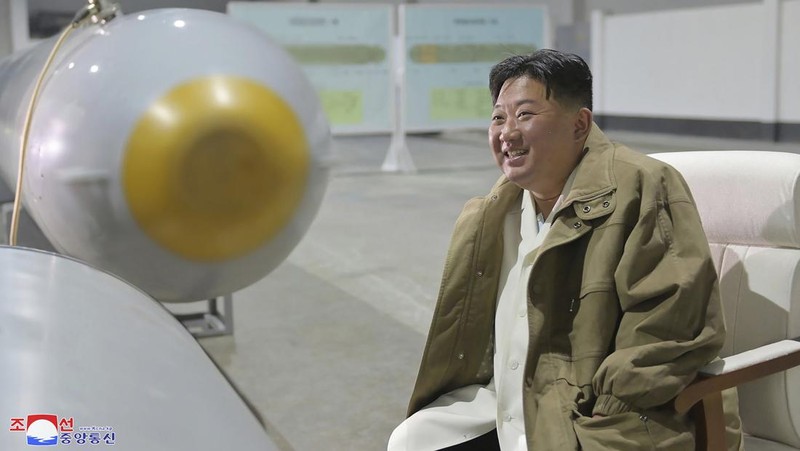 A TV screen shows a recent image released by Pyongyang’s official Korean Central News Agency during a news program at the Seoul Railway Station in Seoul, South Korea, Friday, March 24, 2023. North Korea said Friday its cruise missile launches this week were part of nuclear attack simulations that also involved a detonation by a purported underwater drone as leader Kim Jong Un vowed to make his rivals 
