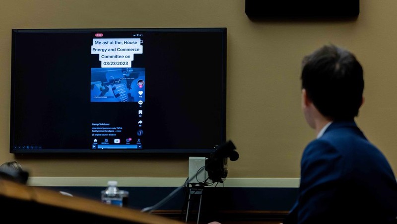 UNITED STATES - MARCH 23: Rep. Buddy Carter, R-Ga., questions TikTok CEO Shou Zi Chew during the House Energy and Commerce Committee hearing titled TikTok: How Congress Can Safeguard American Data Privacy And Protect Children From Online Harms, in Rayburn Building on Thursday, March 23, 2023. (Tom Williams/CQ-Roll Call, Inc via Getty Images)