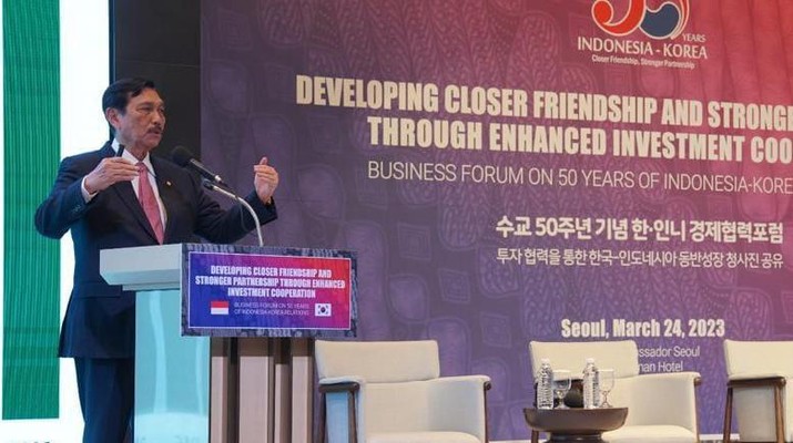 Menko Marves Luhut Binsar Pandjaitan saat Business Forum di Seoul (Dok: Kemenhub) Menko Marves Luhut Binsar Pandjaitan saat Business Forum di Seoul (Dok: Kemenhub)