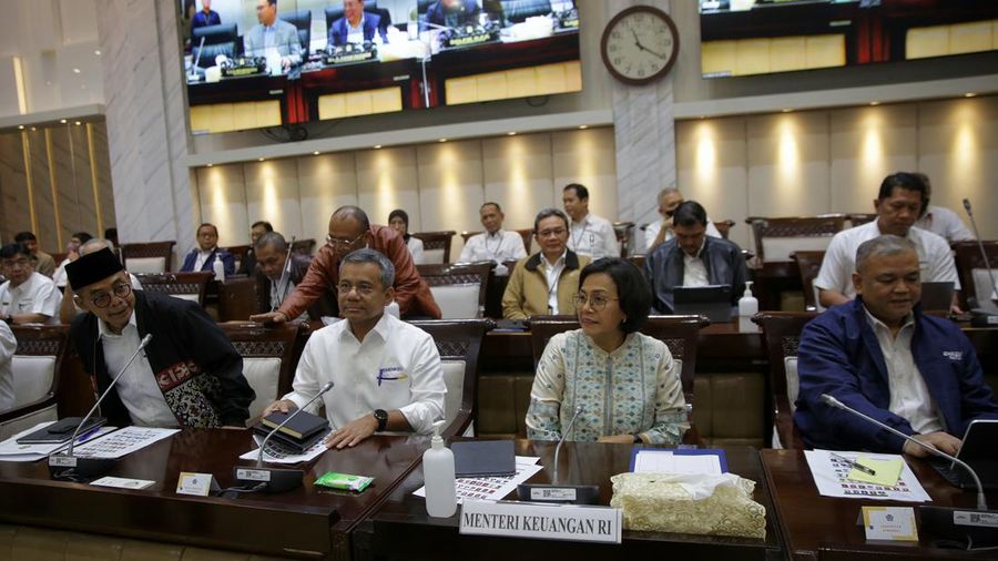 Menteri Keuangan Sri Mulyani Hadiri Rapat Kerja DPR Komisi XI (Detik.com/Agung Pambudi)