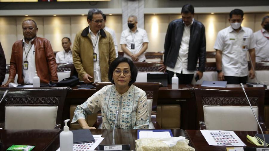Menteri Keuangan Sri Mulyani Hadiri Rapat Kerja DPR Komisi XI (Detik.com/Agung Pambudi)