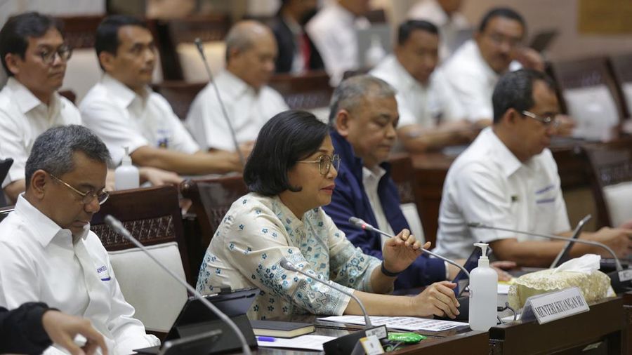 Menteri Keuangan Sri Mulyani Hadiri Rapat Kerja DPR Komisi XI (Detik.com/Agung Pambudi)