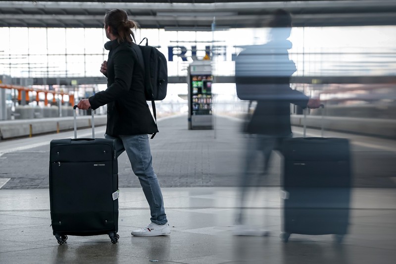 1477073849 BERLIN, GERMANY - MARCH 27: Board for following trains stands empty at the main train station (Hauptbahnhof) during a nationwide strike on March 27, 2023 in Berlin, Germany. Air travel and long distance rail service have mostly been shut down across Germany today. Labour unions representing over two million public sector employees are pushing for steep wage hikes due to the current high level of inflation. (Photo by Maja Hitij/Getty Images)