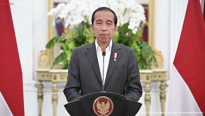 Pernyataan Presiden Joko Widodo terkait Piala Dunia U-20, Istana Merdeka, Selasa (28/3/2023). (Tangkapan layar Youtube Setpres RI) Pernyataan Presiden Joko Widodo terkait Piala Dunia U-20, Istana Merdeka, Selasa (28/3/2023). (Tangkapan layar Youtube Setpres RI)