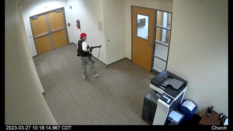 A still image from surveillance video shows what the Metropolitan Nashville Police Department describe as mass shooting suspect Audrey Elizabeth Hale, 28, arriving by car at The Covenant School carrying weapons in Nashville, Tennessee, U.S. March 27, 2023.  Metropolitan Nashville Police Department/Handout via REUTERS   THIS IMAGE HAS BEEN SUPPLIED BY A THIRD PARTY. NO RESALES. NO ARCHIVES