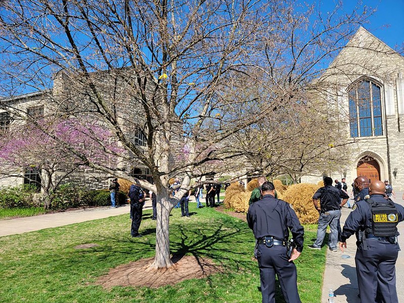 TENNESSEE-SHOOTING/ Children hold hands as they walk after a mass shooting at the Covenant School, in Nashville, Tennessee, U.S. March 27, 2023. TMX / Jozen Reodica/Handout via REUTERS THIS IMAGE HAS BEEN SUPPLIED BY A THIRD PARTY. NO RESALES. NO ARCHIVES. MANDATORY CREDIT
