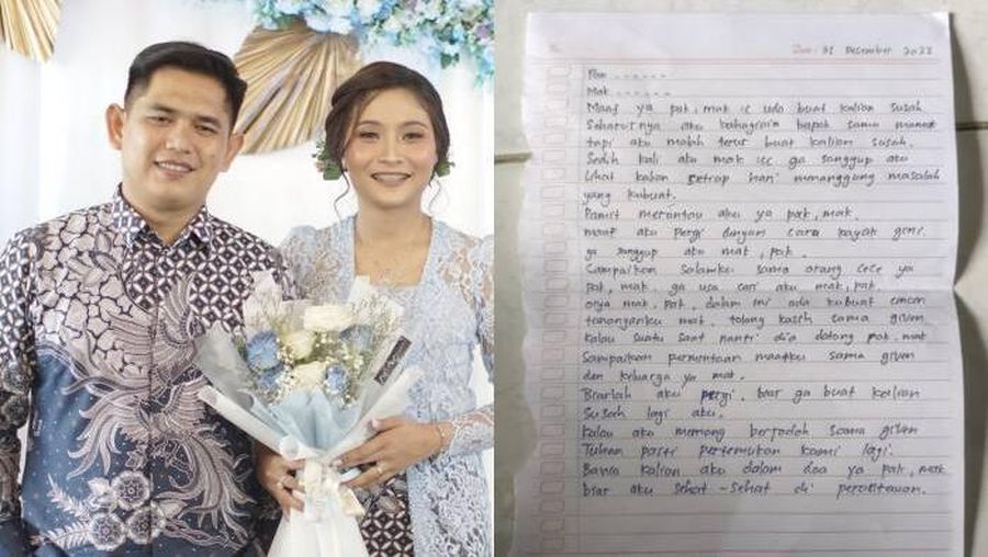 Grace dan Paulus saat bertunangan serta surat dari Paulus. (Twitter/grcgiv)