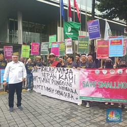 Puluhan Petani Sawit Demo di Kawasan Sudirman, Kenapa?