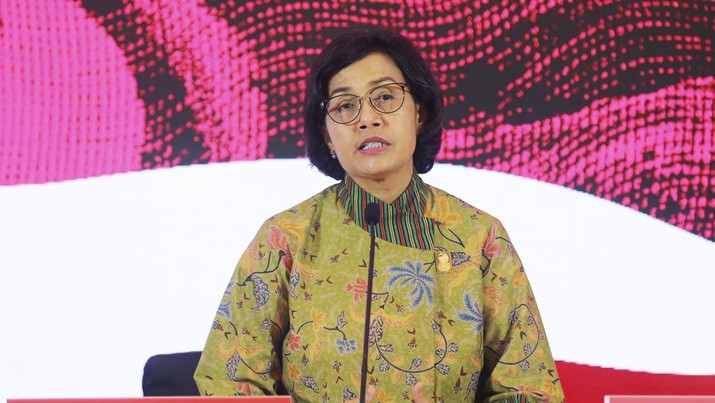 Indonesia ASEAN Indonesian Finance Minister Sri Mulyani Indrawati speaks to media during the ASEAN Finance Ministers and Central Bank Governors meeting in Nusa Dua, Bali, Indonesia on Thursday, March 30, 2023. The resort island of Bali is held the ASEAN Finance Ministers and Central Bank Governors meeting on 30-31 March. (AP Photo/Firdia Lisnawati)