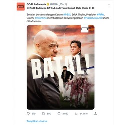 Menohok! Meme Piala Dunia U-20 Gagal di RI, Ada Ganjar-Koster