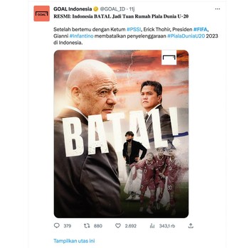 Menohok! Meme Piala Dunia U-20 Gagal di RI, Ada Ganjar-Koster