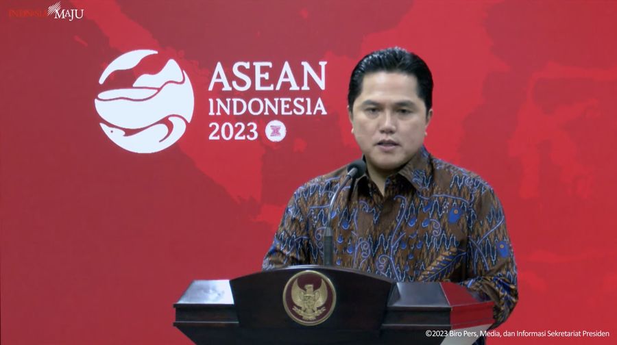 Keterangan Pers Ketua Umum PSSI Erick Thohir Mengenai Hasil Meeting Bersama Presiden FIFA. (Tangkapan Layar Youtube Sekretariat Presiden)