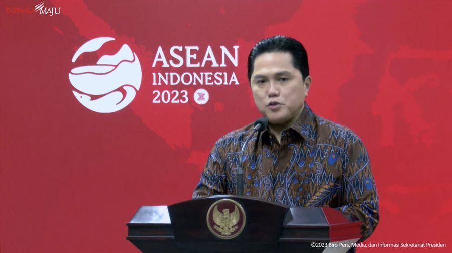 Keterangan Pers Ketua Umum PSSI Erick Thohir Mengenai Hasil Meeting Bersama Presiden FIFA. (Tangkapan Layar Youtube Sekretariat Presiden)