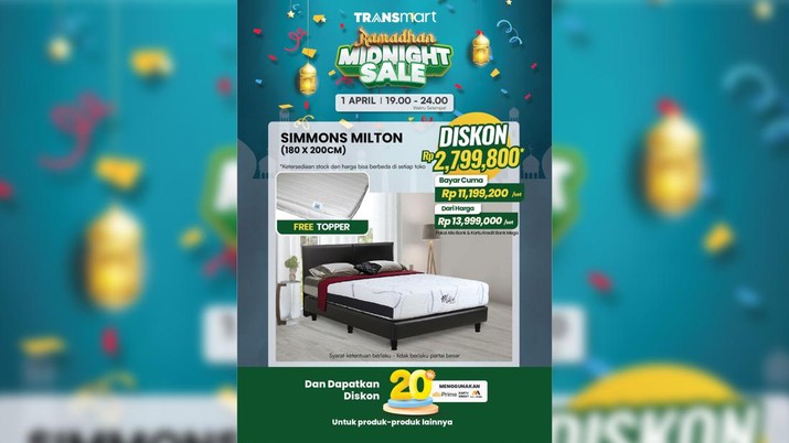 Promo Kasur di Transmart Midnight Sale. Promo Kasur di Transmart Midnight Sale. (Dok. Transmart)