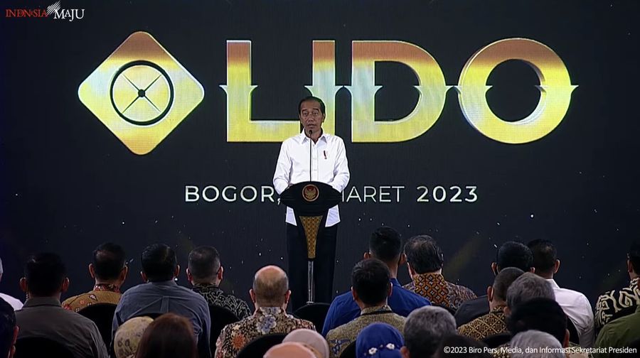 Sambutan Presiden Jokowi pada Peresmian Kawasan Ekonomi Khusus Lido, 31 Maret 2023. (Tangkapan layar youtube Setpres RI)