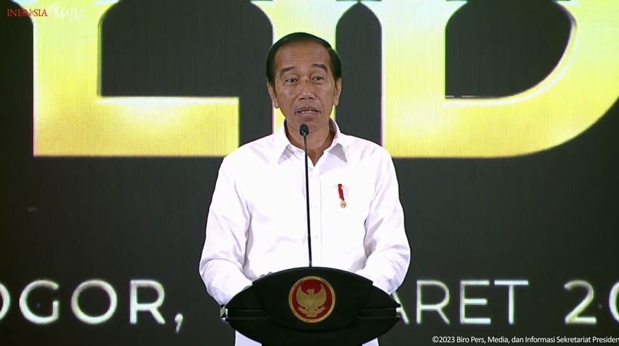Sambutan Presiden Jokowi pada Peresmian Kawasan Ekonomi Khusus Lido, 31 Maret 2023. (Tangkapan layar youtube Setpres RI)