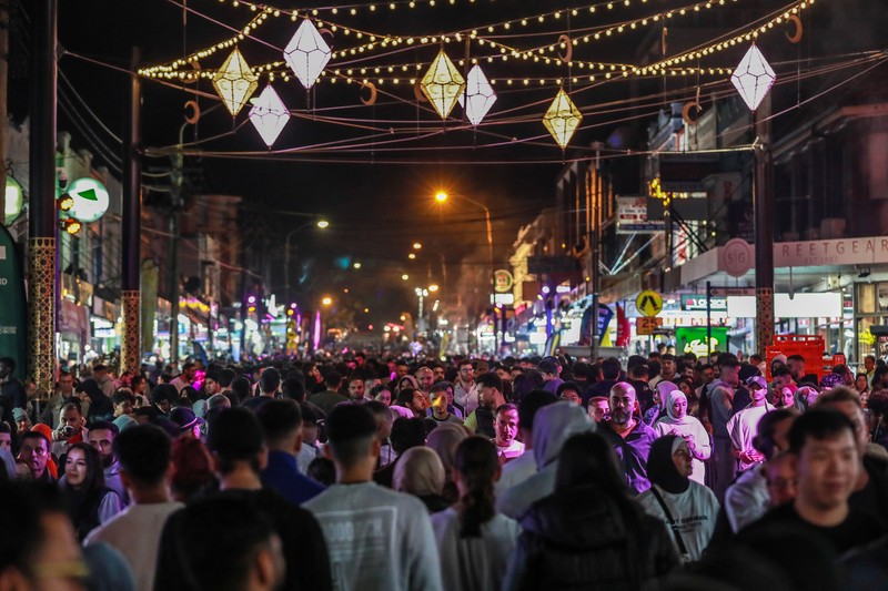 SYDNEY, AUSTRALIA - APRIL 01: People attend the Ramadan Nights food and cultural festival at Lakemba on April 01, 2023 in Sydney, Australia. The holy fasting month of Ramadan is observed by Muslims around the world, including many in Australia, who adhere to its principles in their own suburban communities. (Photo by Roni Bintang/Getty Images)